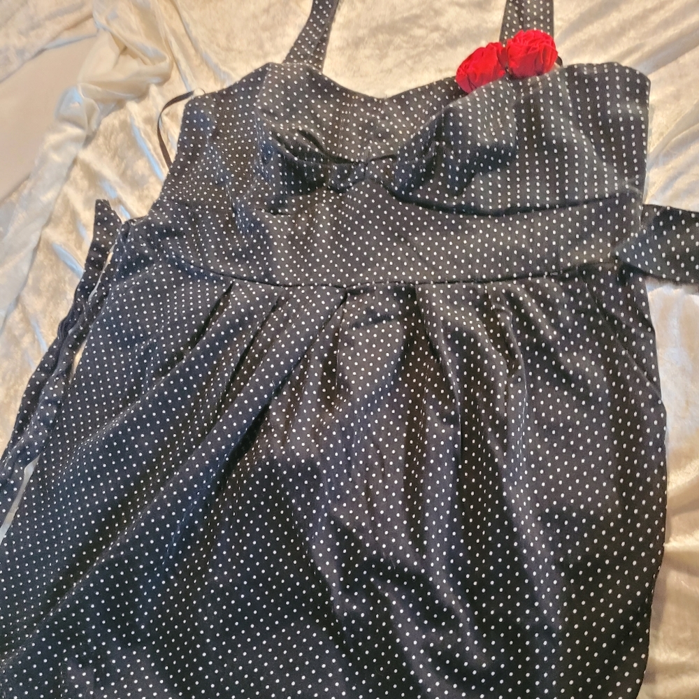 Torrid Black and White Polka Dot Midi Dress
